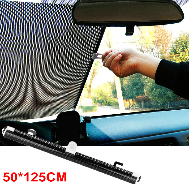 

50*125CM Upgarde Retractable SUV Truck Car Front Windshield Sunshade Rear Window Sun Visor UV Protection Curtain Car Sun Shade