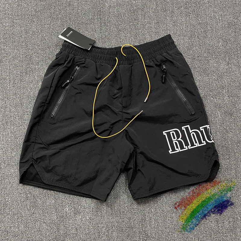 

Rhude Patron of The New Shorts 1:1 High Quality RHUDE Mens Shorts Yellow Drawstring RHUDE Shorts Y200901