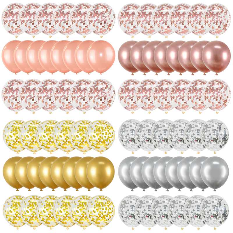

Rose Gold Confetti Latex Balloons 20 Pack 12 inch Birthday Balloons Metal Globos for Party Wedding Bridal Shower Decorations