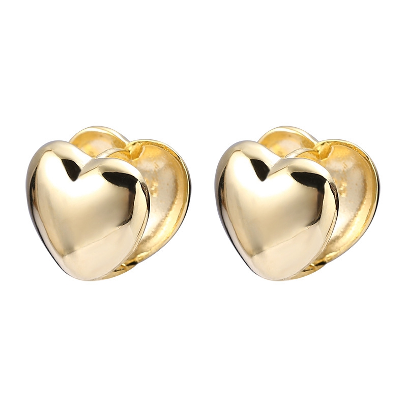 

SUNIANGON 925 Sterling Silver Earring Love Heart Hoop Earring For Women 18k Gold Elegant Fine Jewelry 925 Wedding Gift