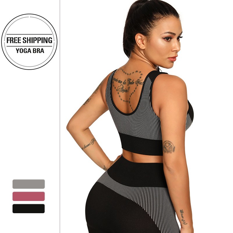 

Women Push Up Seamless Sports Bra Workout Female Sport Top Crop Fitness Run Active Wear Yoga Gym Brassiere Women's Sportswear, Black