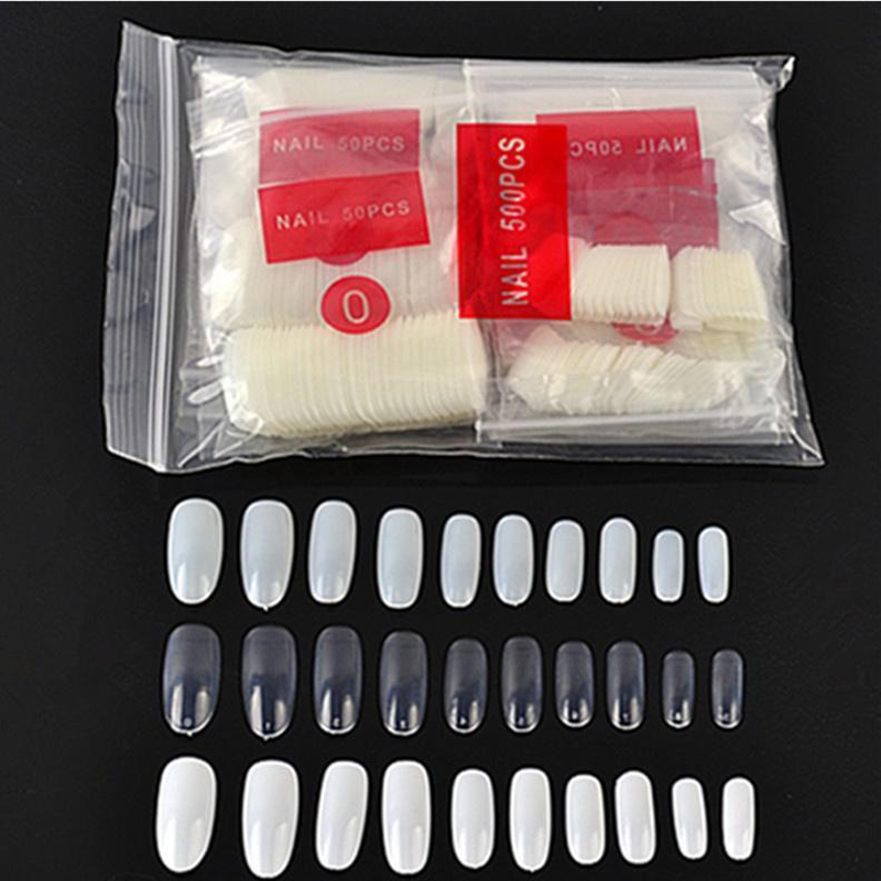 

Oval Nail Piece Pointed Plastic False Nail Piece Beautiful Radian Durable Round Head Oval Different Kinds, White