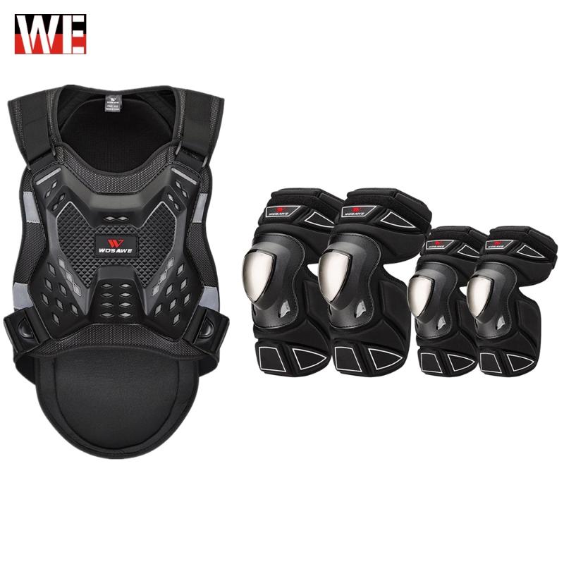 

WOSAWE Motorcycle Armor Jacket Adult chest back protector Moto Knee Guard Racing Body Protector Vest Motocross Protective Gear