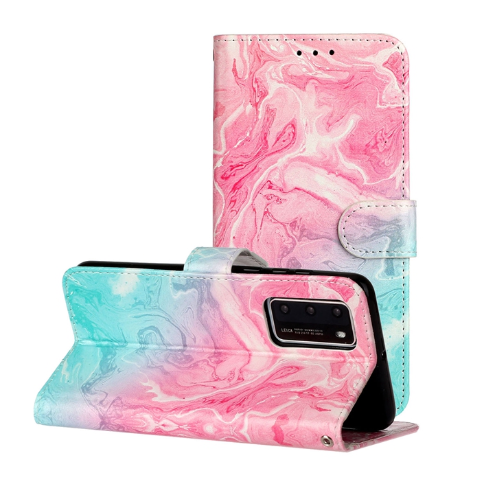 

Marble Wallet Leather Case For Huawei P40 LITE PRO Y5P Y6P Y7P Y8P P Smart 2020 LG Stylo 6 K51 Flower Dream catcher Stand Phone Cover