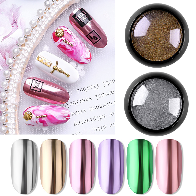 

1 Box Nail Mirror Glitter Powder Metallic Nail Dust Powder Metal Effect Glitter Gold Silver Art UV Gel Polish Chrome