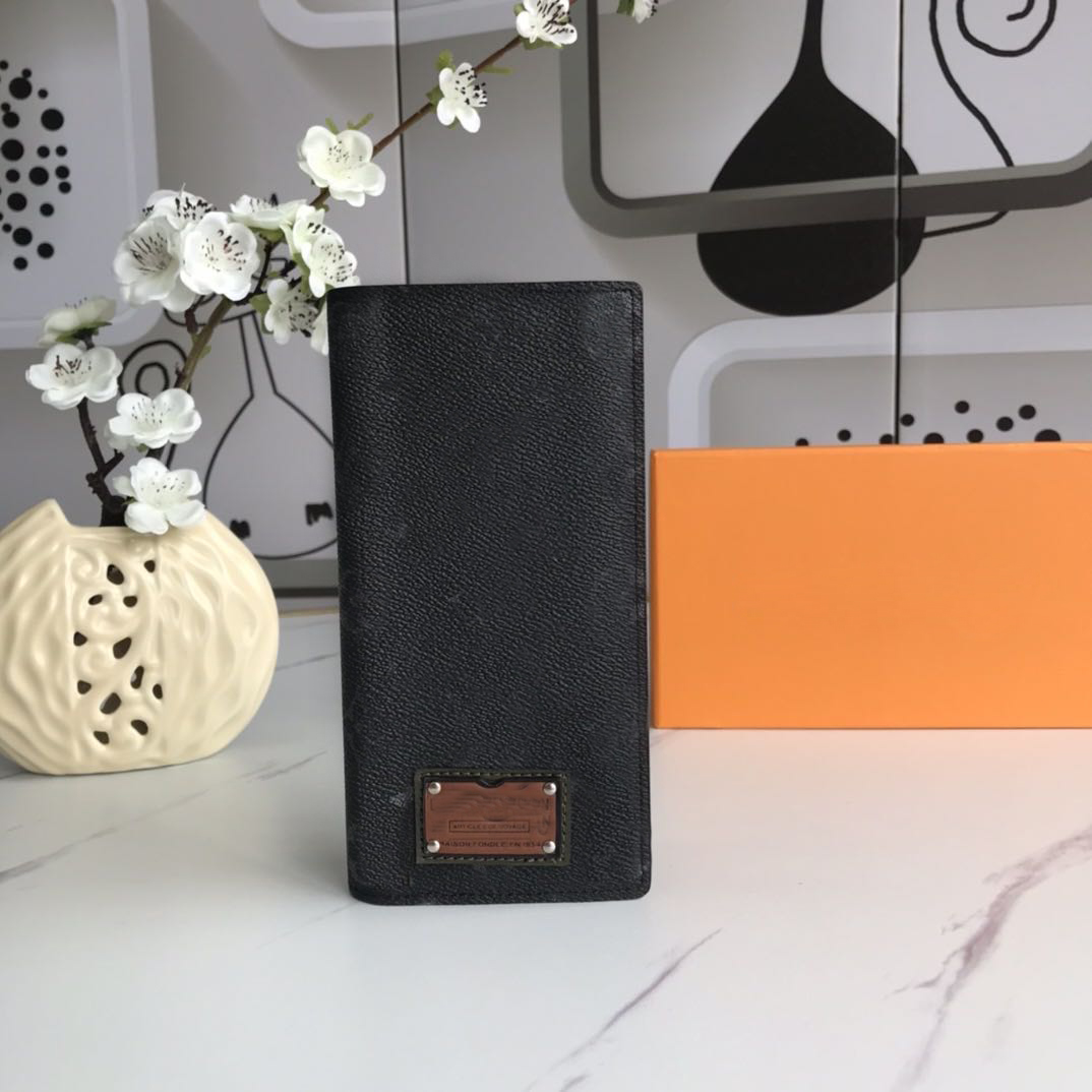 

Designer Wallet Mens Wallet Purses Damier Graphite Wallet Men Long Wallets Fold Card Holder Passport Holder Women Long Folded Purse with box, 1 #m63212
