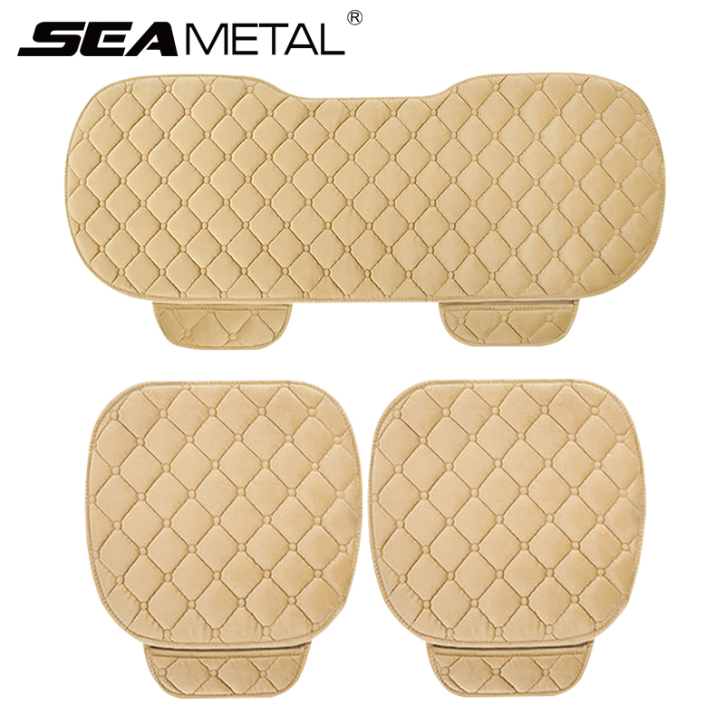 

Car Seat Cover Plush Universal Automobile Seat Covers Cushion Front Rear Chair Protector Winter Seat-Cover Pad Mats Accessories