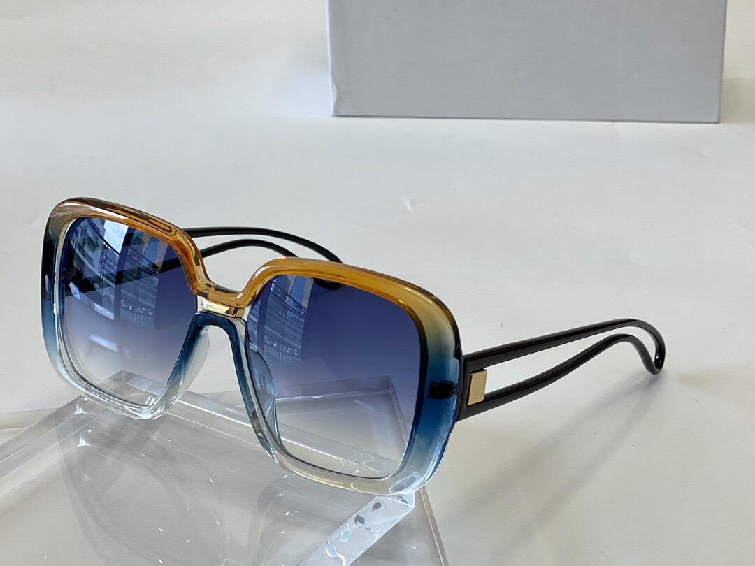 

blue orange crystal square Sunglasses 7016 Blue Transparent Runway Frame women Fashion Sunglasses Sun Glasses New with Box