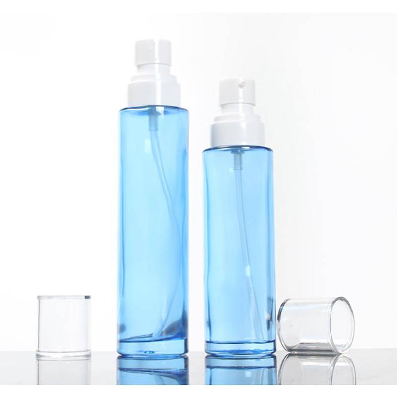 

Empty 60ml Pump Bottle Cream,Blue Bottle with Lotion/Spray Pump