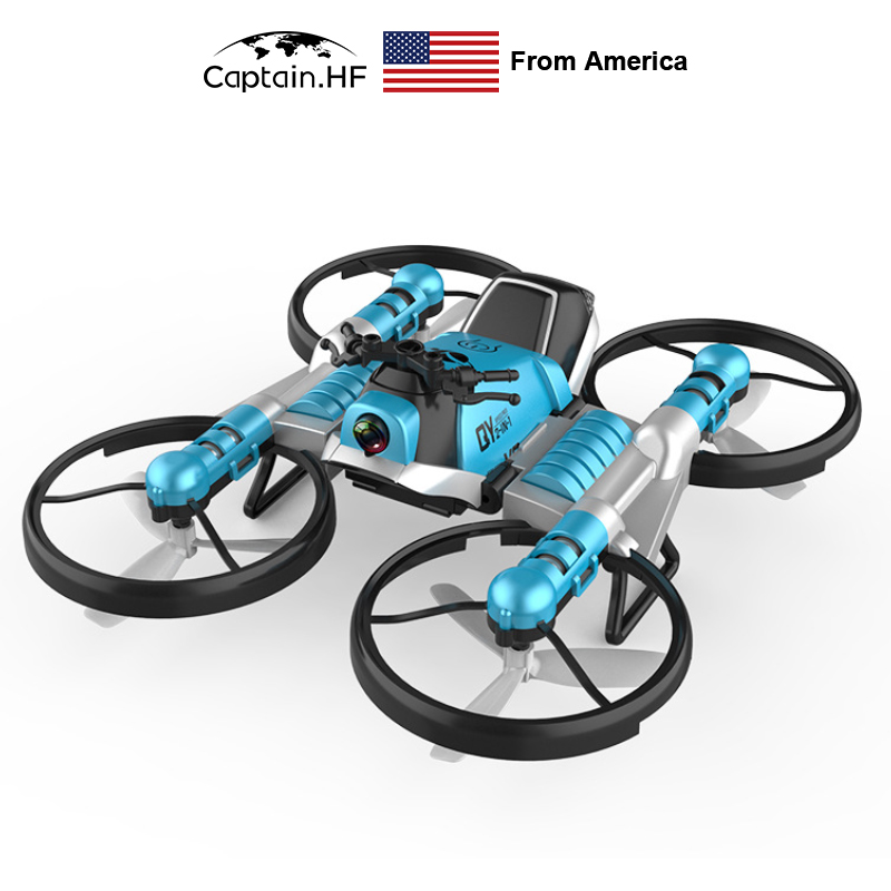 

US Captain RC Motorcycle Drone 2 In 1 Remote Control Quadcopter Toy 2.4GHz HD Shooting, Motorcycle Drone For Children Gifts
