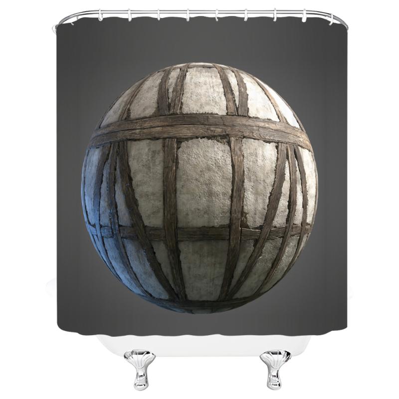 

Round Ball Waterproof And Mildew Proof Fabric Shower Curtain Bathroom 72 "x 72" w / 12 Hook Free Delivery