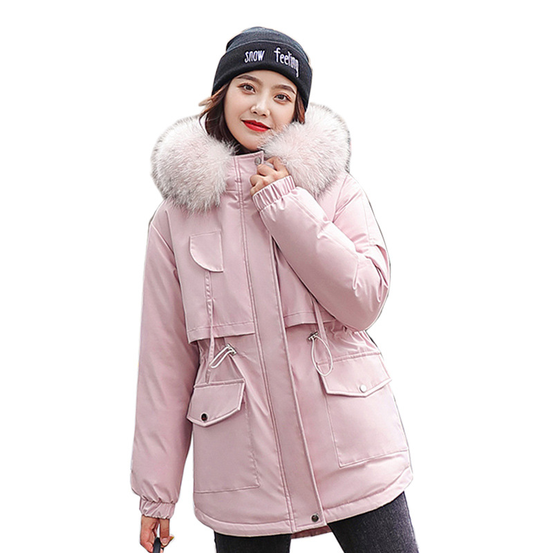 

2020 Women Clothing Thick Winter Jacket Women Clothes Female Jackets and Coats Big Fur Collar Coat Hooded Parkas Mujer WPY862, Black
