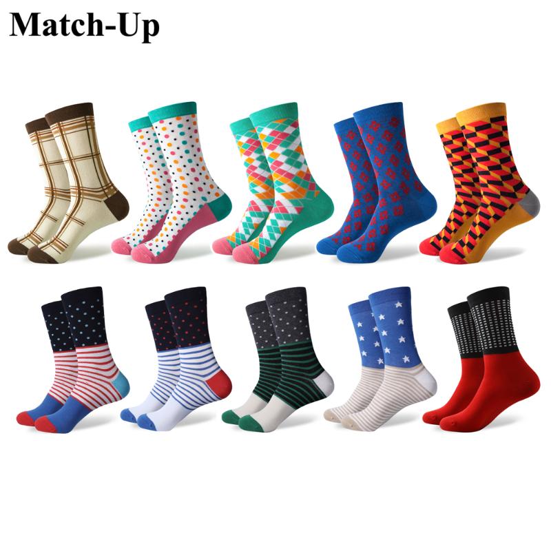 

Match-Up Men's colorful Cool Cotton Dress socks wedding socks (10 Pairs/lot, As pic