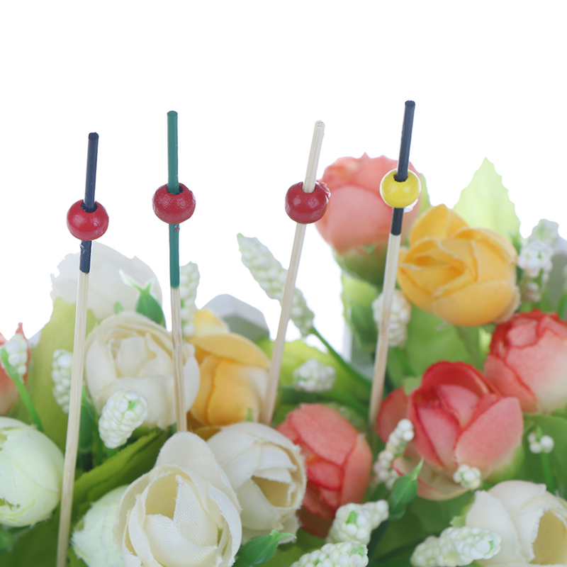 

100 12CM creative bamboo sticks dessert fruit fork cake bowler hat wedding party decoration cocktail drink stir bar