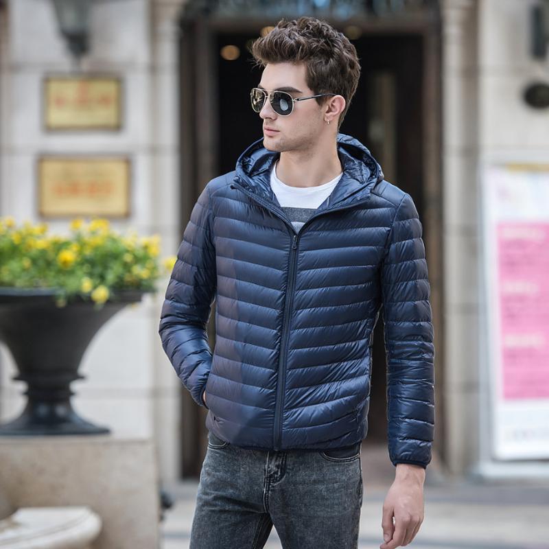 

2020 Winter Down Parka Jacket Men Fashion ultraLight Warm Jacket Coat Men Light Weight Parkas Male Outwear Clothing Windbreaker, Black