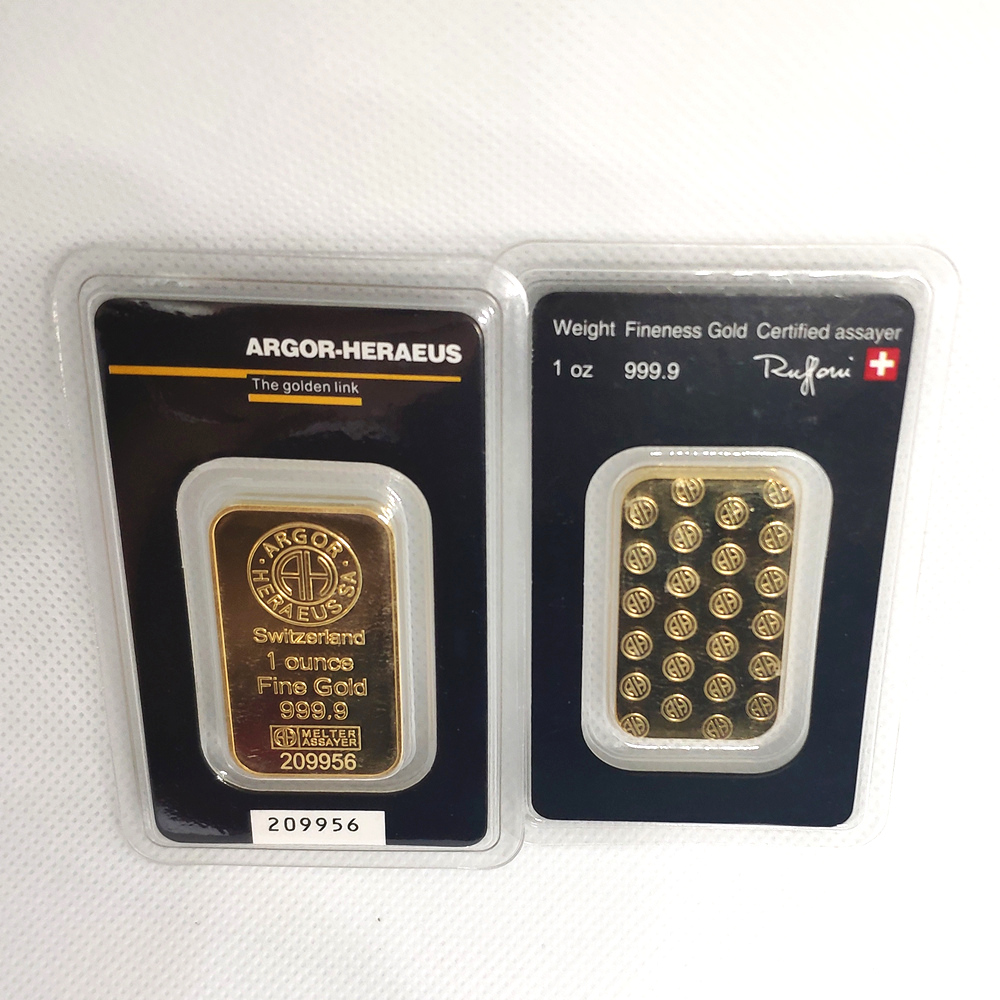 

1OZ gold bars 1 Troy Ounce plated bar Non magnetic metal badge Artwork Crafts Home Decoration