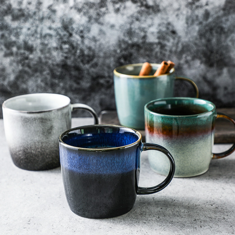 

350ml high-capacity modern style ceramic cup Chinese porcelain coffee handle cup personality milk water