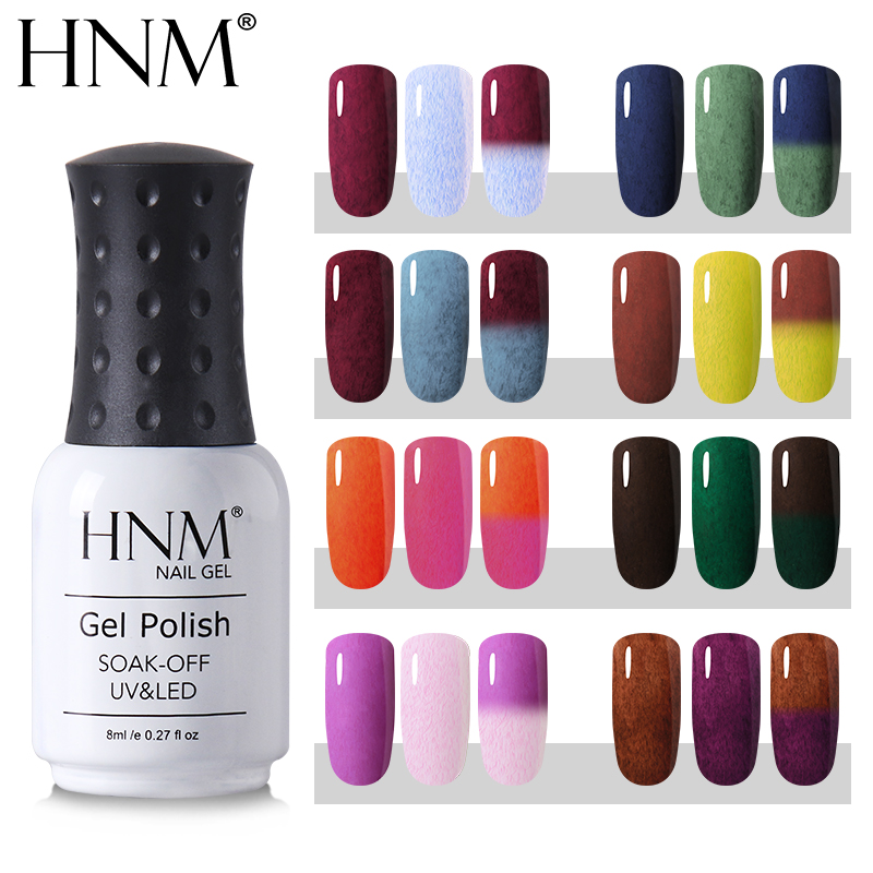 

HNM Color Change Thermal Fax Fur UV Gel Nail Polish 8ML Paint Gellak Top Base Primer Gelpolish LED Lamp Gel Polish Stamping, Base coat