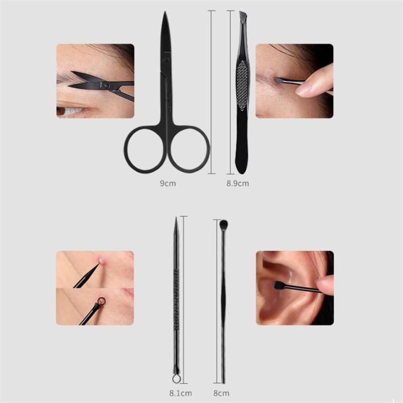 

High Quality Black 15Pcs Professional Black Stainless Steel Cuticle Trimmer Nipper Nails Clippers Professional Face Manicure