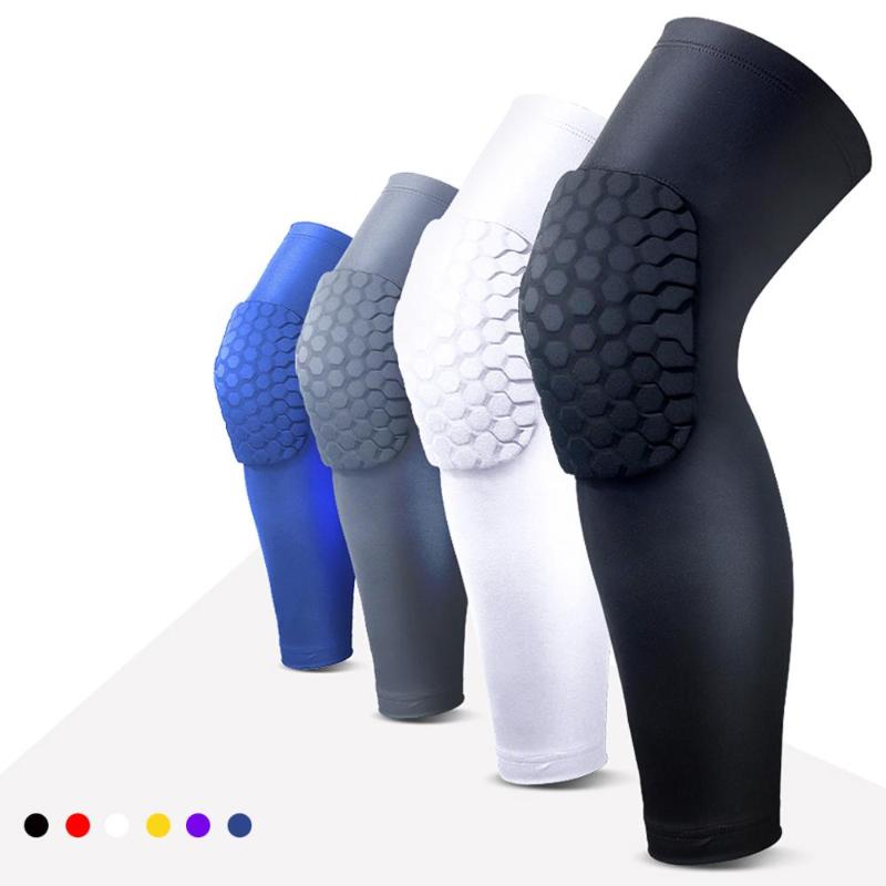 

1PC Basketball Knee Pads Protector Compression Sleeve Honeycomb Foam Brace Kneepad Fitness Gear Sports Knee Brace Men, White