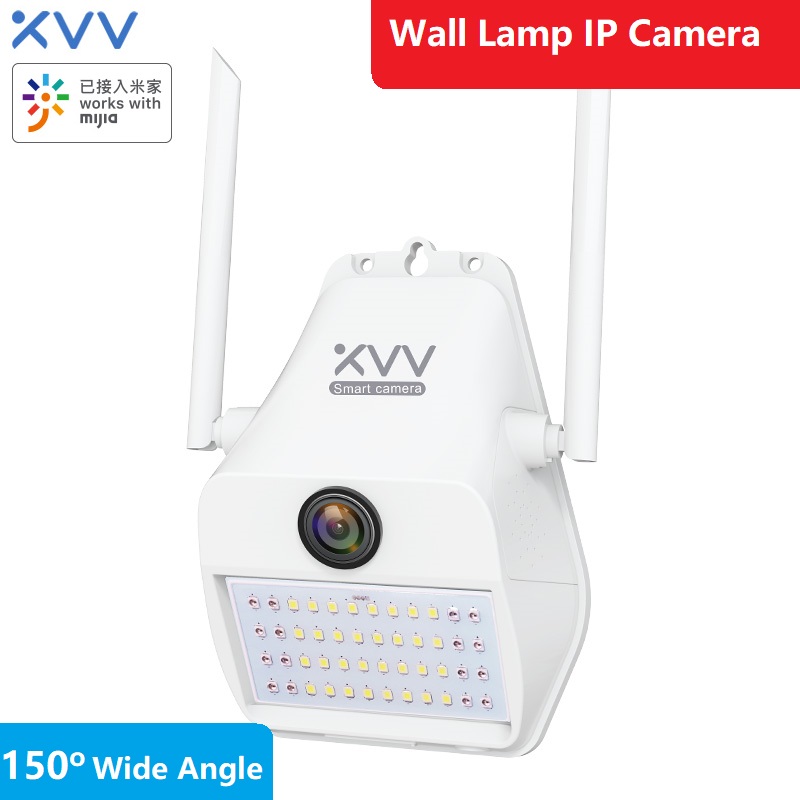 

Smart 1080P IP WiFi Camera MiHome APP Security Outdoor Wireless Webcam Xiaovv D7 Wall Yard Lamp Wide-angle Audio Night Vision, As pic