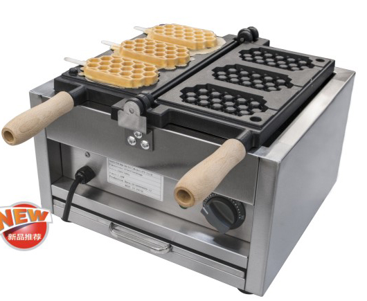 

Free Shipping 3 pcs Commercial Electric Honeycomb Shaped Waffle Pops Machine Maker 220v 110v Waffles On A Stick Maker Iron Pan