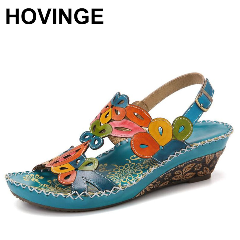 

HOVINGESummer Wedge Heel Sandals Women Outdoor Shoes Slippers Fashion Platform Sandals Open Toe Walking Shoes For Women Slides, Blue