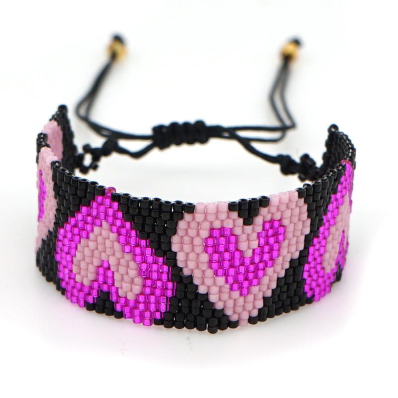 

JOYE new womans fashion 2020 MIYUK handmade ladies bangles love heart bracelet purple adjustable string bracelet rope Jewelry
