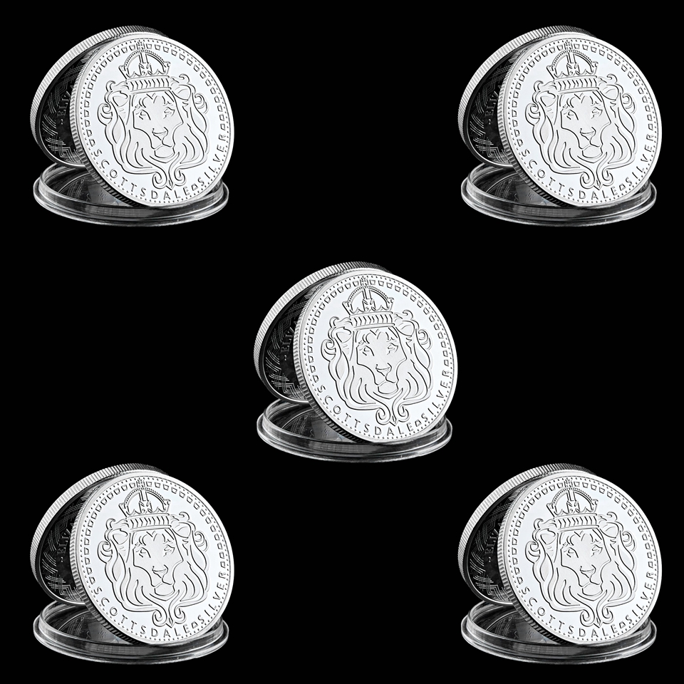 5pcs Scottsdale Mint Omnia Paratus Craft 1 Troy OZ Silver Plated Coin Collection With Hard Acrylic Capsule-image-587689029