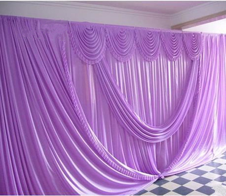 

New Design Pure White 10ft*20ft wedding stage decoration Wedding Backdrop with Beatiful Swag drape and curtain