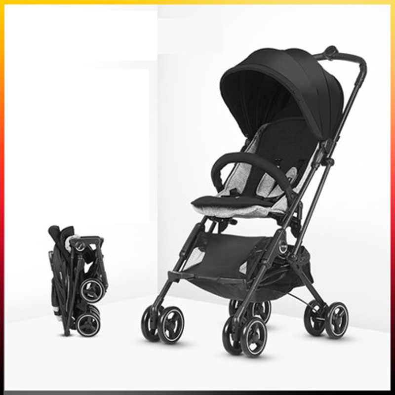 

Baby Four-Wheeled Trolley Lightweight One-click Folding Suspension Mini Car Take a Trip Boarding with You Baby Stroller