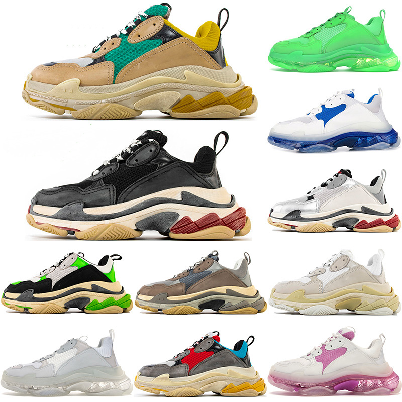

Top Quality Triple-s Fashion Paris 17FW Triple s Sneakers For Men Women Black Red White Green Casual Dad Shoes Tennis Increasing Sneakers, Customize