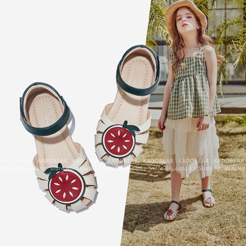 

Children Summer Cartoon Cute Comfortable Sandals Kids Girls Casual Leather Princess Shoes Carnival Party Stage Slides Slippers, White