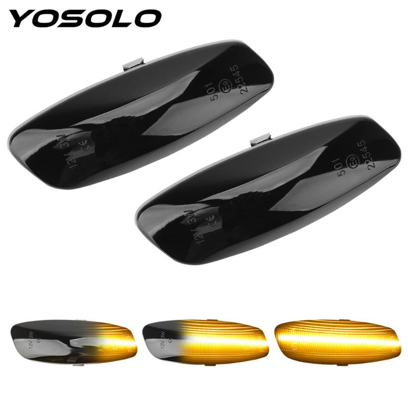 

YOSOLO Turn Signal Indicator Light Dynamic LED Side Marker Light for 207 308 3008 5008 RCZ Partner Sequential, As pic