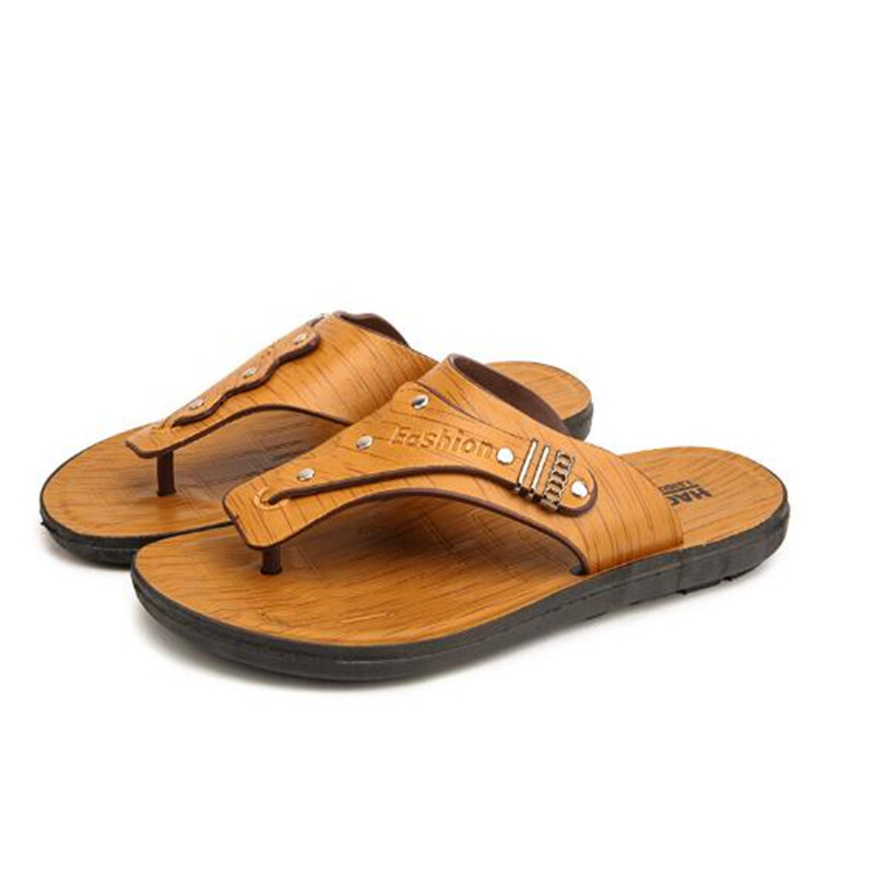 

New Summer Cool Men Clip Toe Soft Slip Resistant Fashion Slippers Footwear On Casual Garden Beach Water Slippers Scandals, Brown
