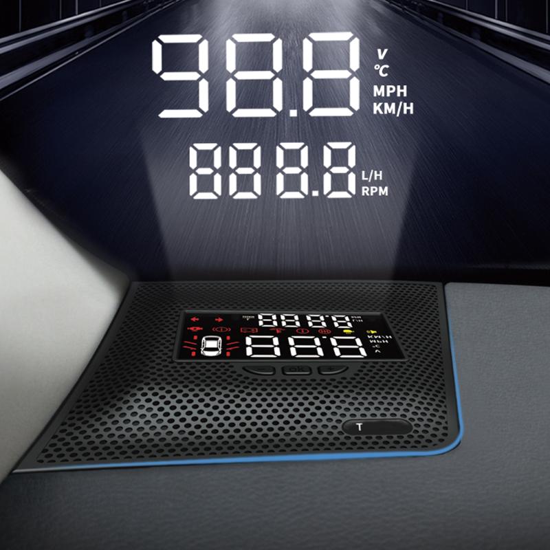 

HUD Car Head Up Display Windshield Glass Projector Security Alarm Overspeed RPM Voltage For Terra D23 2020 2020