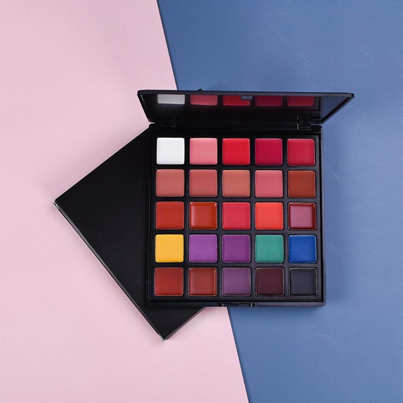 

25 Colors Matte Moisturizing Lip Gloss Lipstick Plate Sexy Red Lip Velvet Waterproof Long Lasting Gloss Fashion Makeup