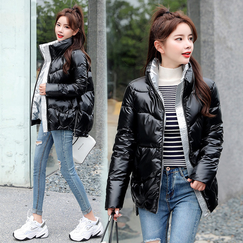 

Women's Down & Parkas Winter Clothes Women 2021 Zipper Coat Clothing Loose Thick Warm Femme Female Stand Collar Comfort Veste, Black