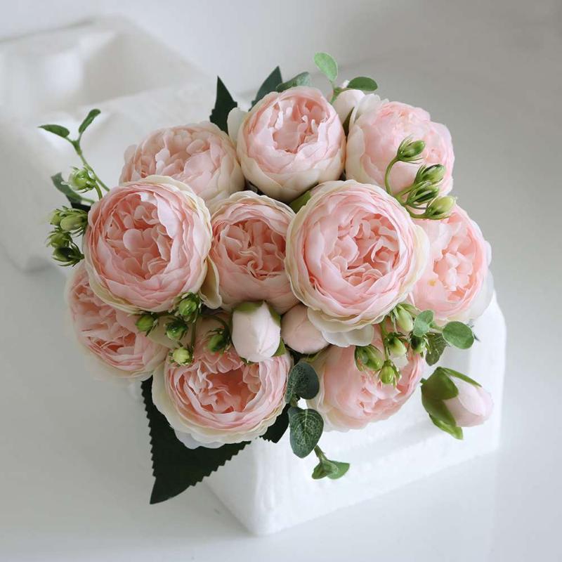 

2pcs Artificial Rose Flowers Silk Rose Flower for Home Party Decoration Fake Flowers Wedding Bouquet Christmas, Multi