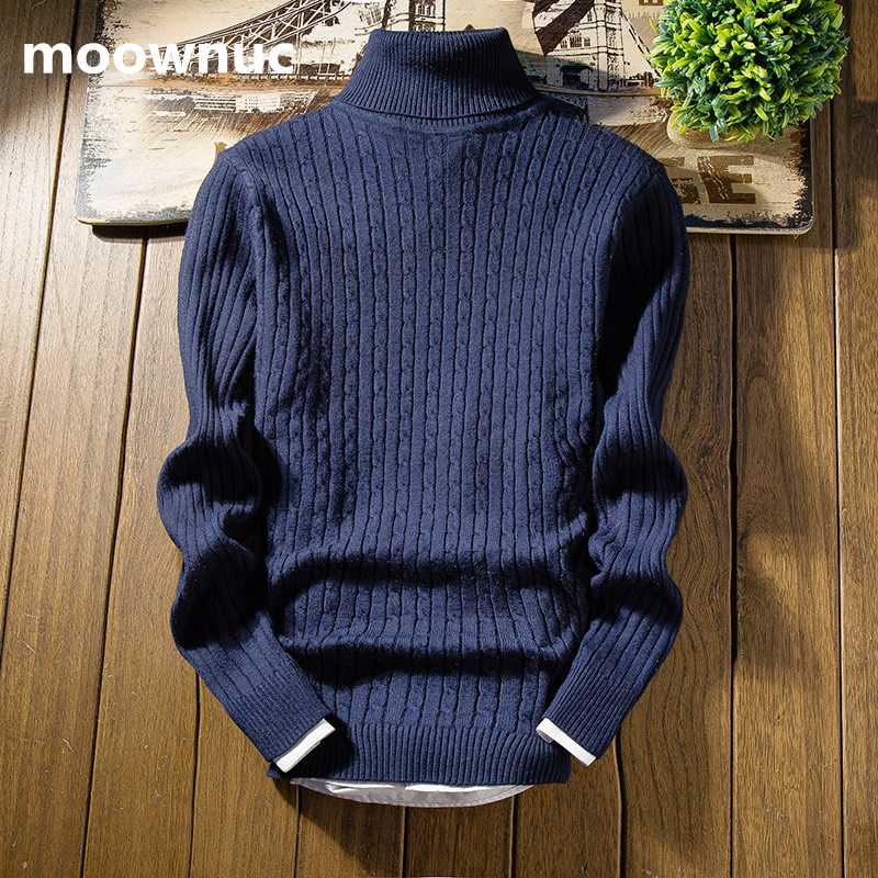 

2020 spring and Autumn high Turtleneck Sweaters Mens casual Slim Fit Winter Pullover men's Trend Knitted Sweater Men, Black
