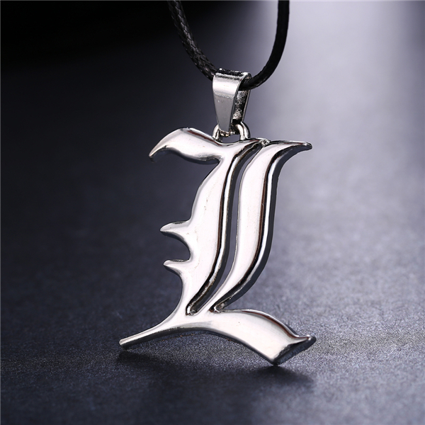 

Silver Plated Anime Death Note Necklace Metal Logo Pendant Rope Chain Cosplay Jewelry Choker Collar Accessory Men Women Gift