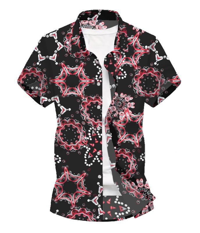 

Flower Men Shirt Dress Slim fit Flower Beach Party Hawaii Short Sleeve Shirts for Men Hawaiian Style New blue black, Black 1801-hz62-p20