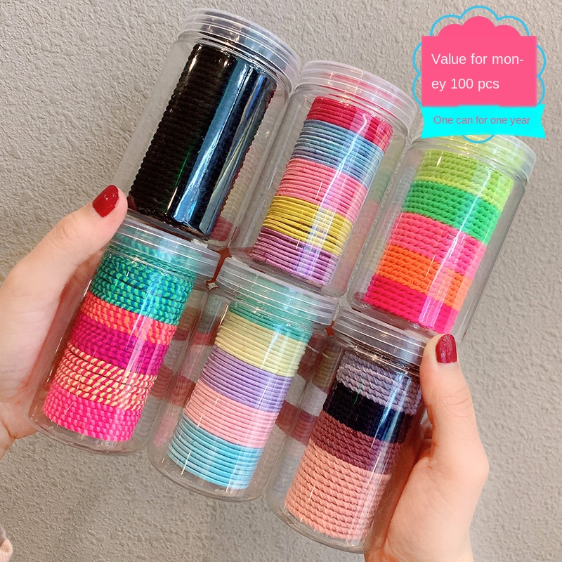 

50/100pcs/Box Wholesale Girls Colorful Small Ring Elastic Hair Bands Ponytail Holder Rubber Scrunchie Kids Hair Accessories