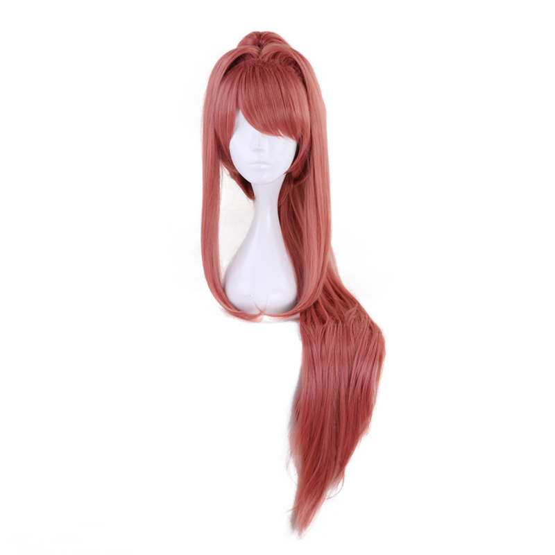 

Doki Doki Literature Club Monika Long Straight Ponytail Wig Cosplay Costume Heat Resistant Synthetic Hair Women Party Wigs, Default color