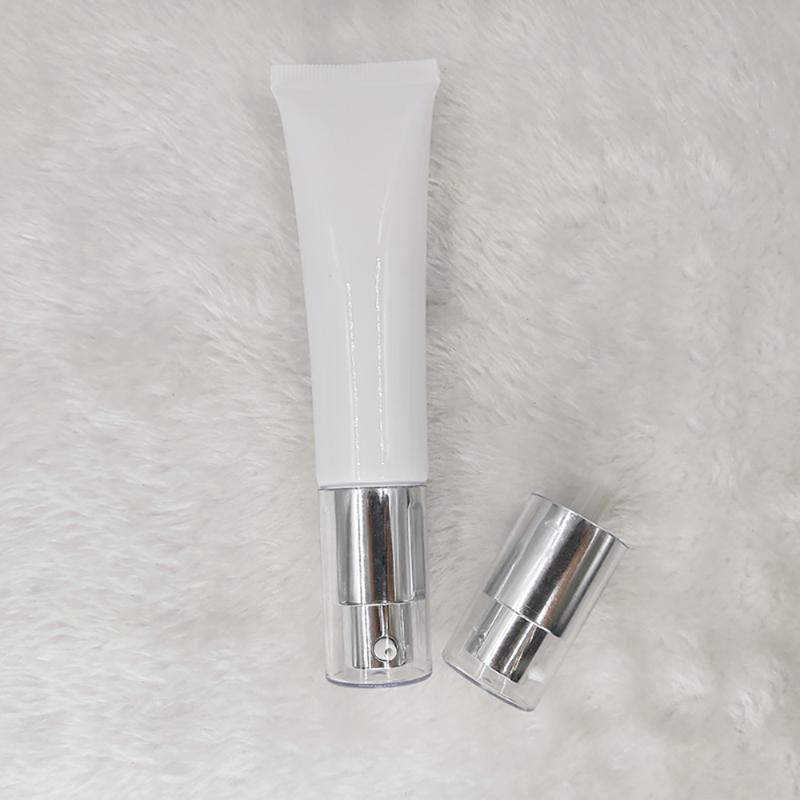 

50pcs 30ml White Cosmetic Airless Tube with Silver Pump