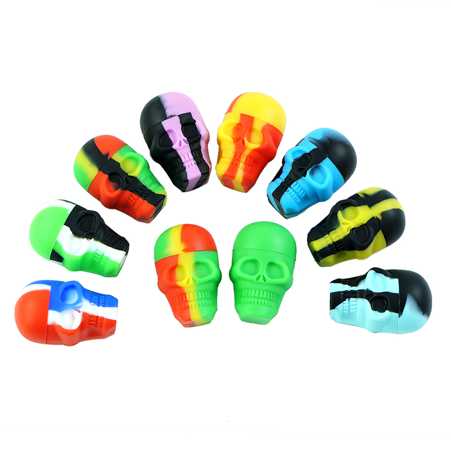 

15ML Silicone Container skull Containers Jar Wax silicone Boxes and Oil Container hot selling herb shisha oil container