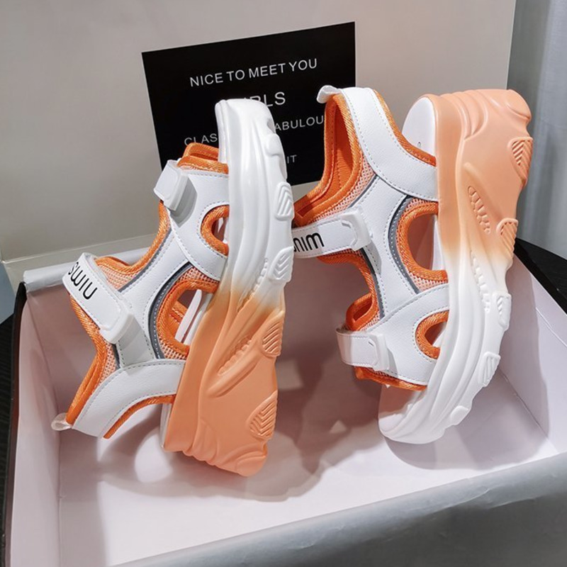 

Woman Fashion Sandals Platform Chunky Sandal Designers Brand Female 7cm Height Increasing Casual Shoes Women Sport Beach Summer, Green