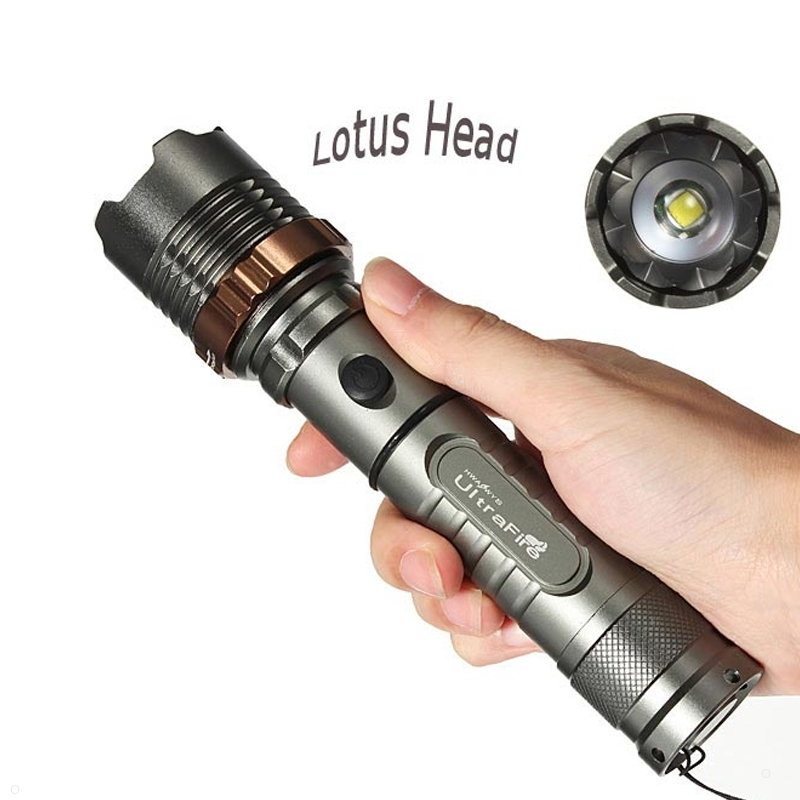 

T6 torch 18650 battery 1200 lumen 5 switch modes flash light patrolling searching zoomable rechargeable