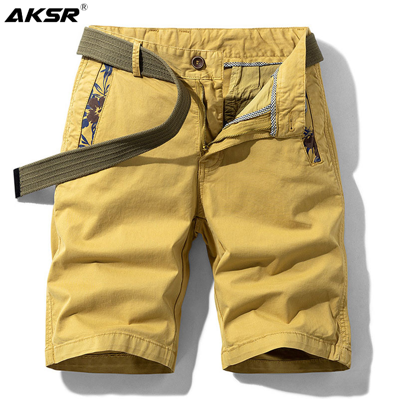 

Men's Summer Shorts Casual Cargo Shorts Plus Size Knee Length Solid Cotton Tactical Short Pants Men Pantalon Corto, Beige