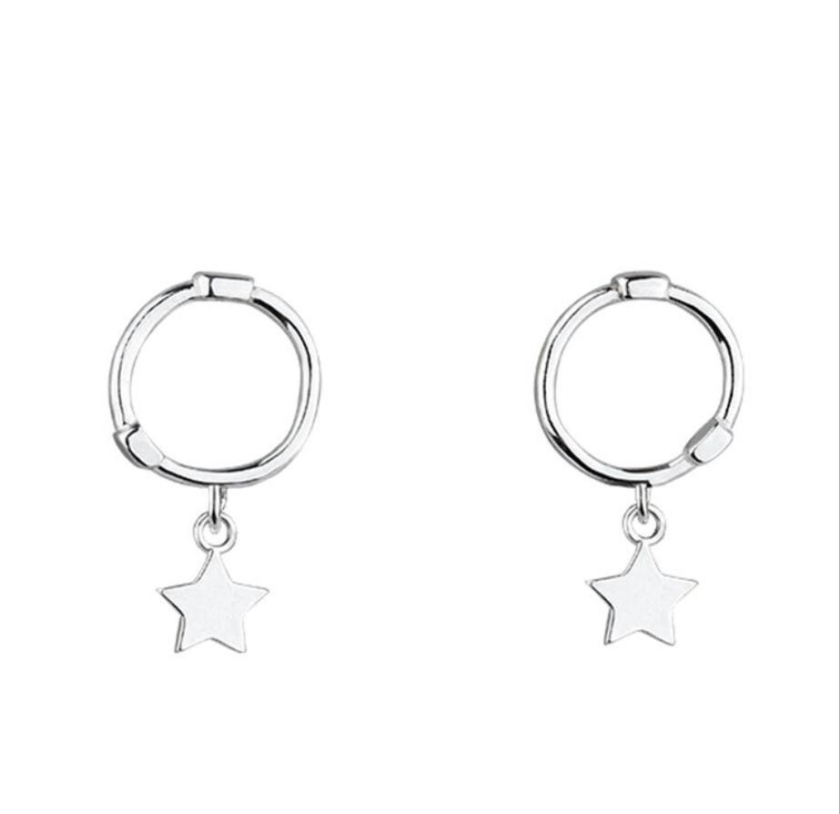 

Fashion Casual Star 925 Sterling Silver Earrings Prevent Allergy Silver Rose Gold For Women Fine Jewelry Valentine Day Gift